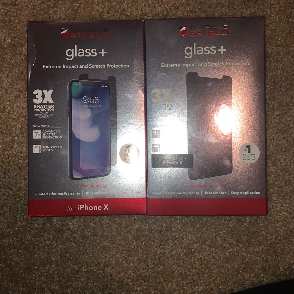 2 NEw iPhone X protective glass. In box unopened